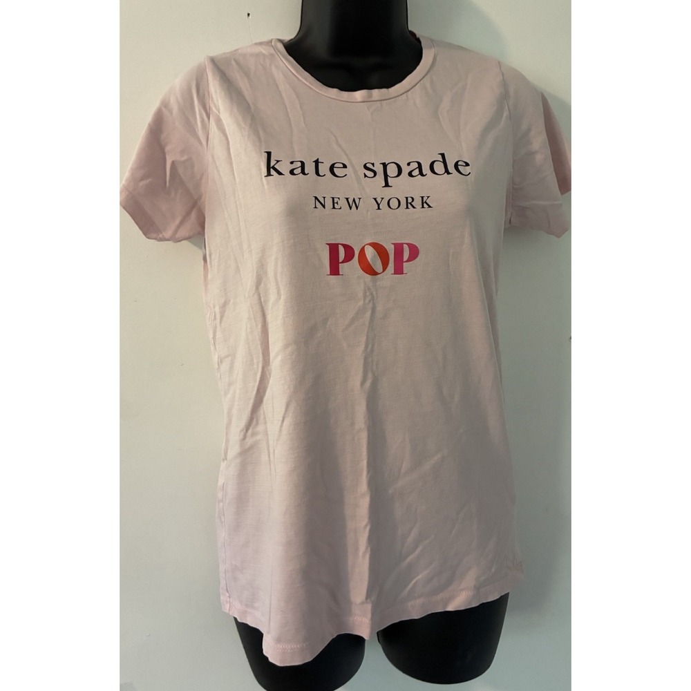 Kate Spade New York Pop Pink Medium Tshirt 100% Cotton Short Sleeve Logo Classic